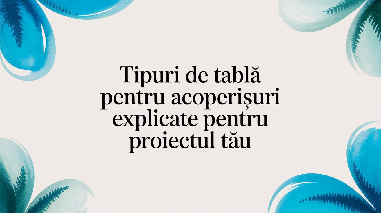 Tipuri de tablă pentru acoperișuri explicate pentru proiectul tău